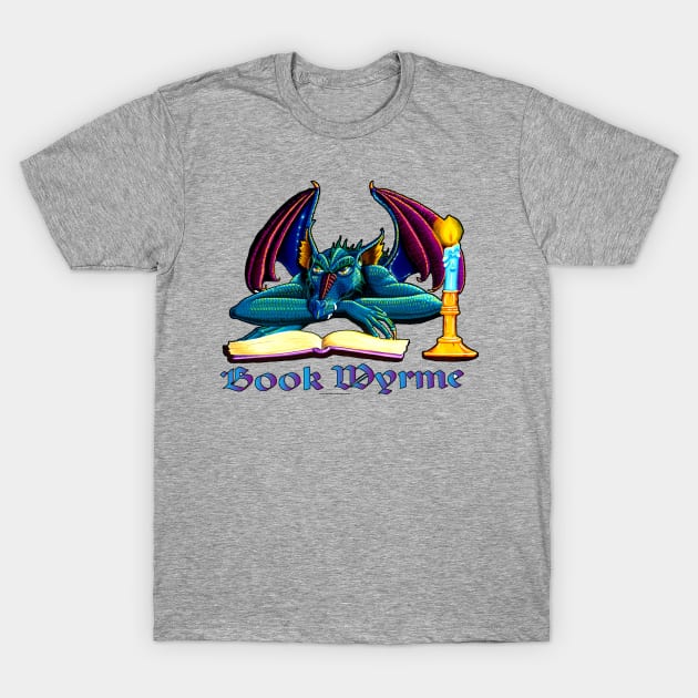 Book Wyrme T-Shirt by Delight's Fantasy Art